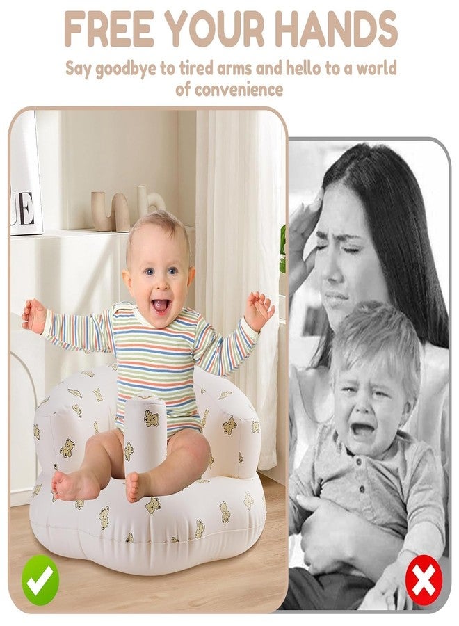 MOSPROS مقعد أرضي للأطفال - كرسي قابل للنفخ للأطفال من عمر 3 إلى 36 شهرًا - مزود بمضخة هواء مدمجة، مقعد أريكة متعدد الألوان للأطفال - Image 5